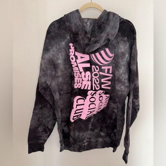 NWT anti social social club F/W collab 2022 collection gray tie dye pink print - Picture 2 of 3
